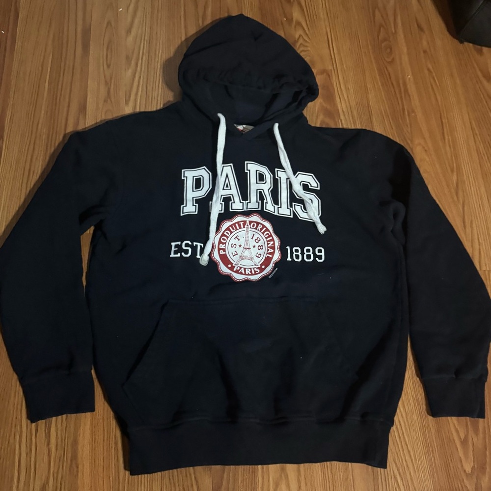 France Authentique Paris‎ Destination Hoodie Navy Blue Size S Eifel Tower